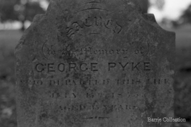 Photograph, George Pyke headstone, 1970