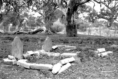 Photograph, William and George Pyke's headstones, 1970