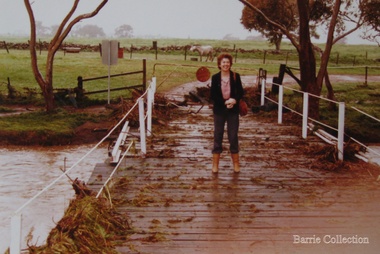 Photograph, Wendy Barrie on the Darlingsford Bridge, 1983