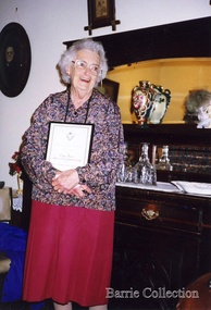 Photograph, Edna Barrie Historical Society Presentation, 1997