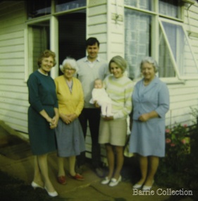 Photograph, Martha Myers with first great grandchild Sally, 1969