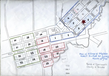 Map, Plan for the Village of Melton, 1853