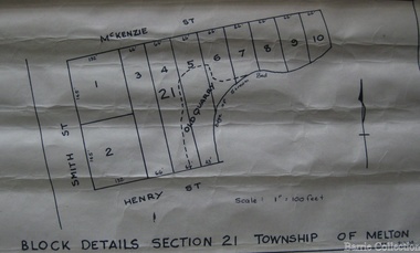Map, Block details section 21 Township of Melton, 1965