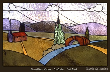 Decorative object, Stained glass window- Ferris Road, Unknown