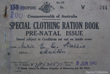 Book, Ration books and cards, 1943,1945,1947, 1948