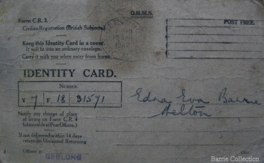 Card, Identity cards, 1942