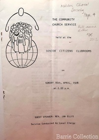 Booklet, The Community Church Service- Melton Choral Society, 1978