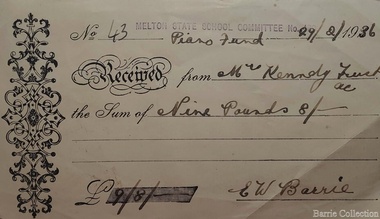 Financial record, Melton State School 430 Bank statements, 1927,1936