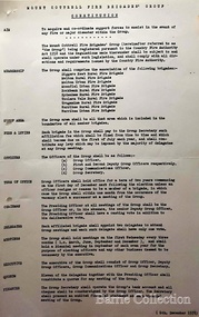 Document, Mount Cottrell Fire Brigade Group standing order and constitution, 1978