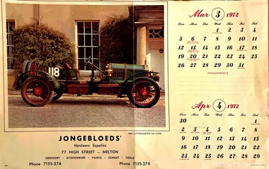 Archive, Jongebloed's Hardware Supplies Calendar, 1972