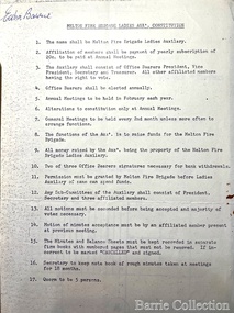 Archive, Melton Fire Brigade Ladies Aux Constitution, Unknown