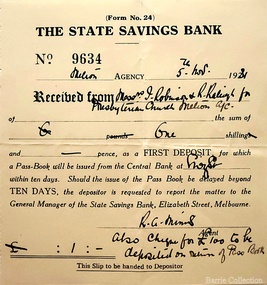 Financial record, Melton Presbyterian Church cheques, 1928,1962