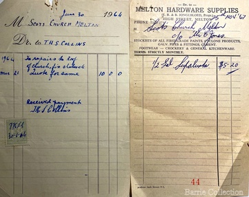 Financial record, Scots Church Invoices, 1964,1967
