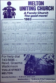 Archive, Melton Uniting Church  calendar, 1983