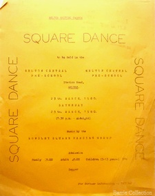 Document, Melton Uniting Church  square dance event, 1980