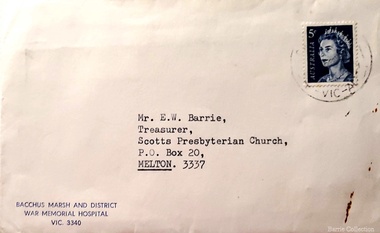 Document, Envelope addressed to  E.W Barrie, Unknown