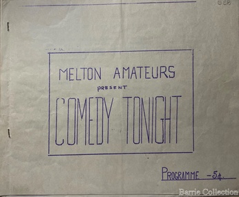 Programme, Melton Amateurs, c.1970