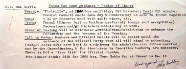 Document, Design of Dinner, c.1970