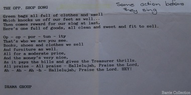 Document, The opp. shop song, Unknown