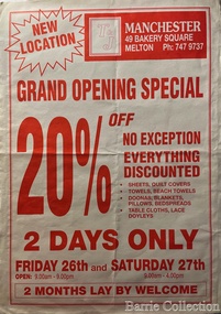 Document, T &J Manchester Grand Opening Special, Unknown