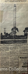 Newspaper, Melton Fire Station, 1974, 1975