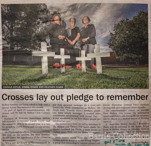 Newspaper, Crosses lay out pledge to remember, 2015