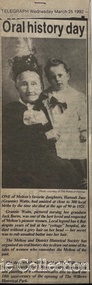 Newspaper, Oral History Day, 1992