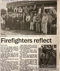 Newspaper, Toolern Vale Fire Brigade news clippings, 1982, 2000