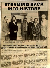 Newspaper, Steaming back into History, 1984