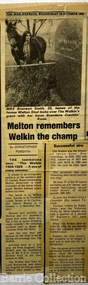 Newspaper, Welkin the champ, 1983, 1927