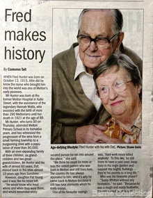 Newspaper, Fred Makes History, 2005