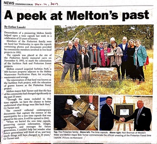 Newspaper, A peek at Melton's past, 2017