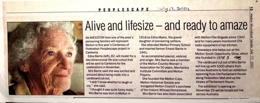 Newspaper, Edna Barrie, 1997,2001