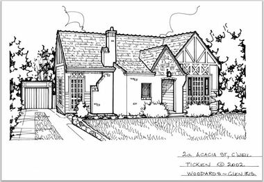 Drawing (series) - Architectural drawing, 2A Acacia Street, Camberwell, 2002