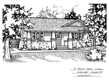 Drawing (series) - Architectural drawing, 8 Aroha Crescent, Camberwell, 2002