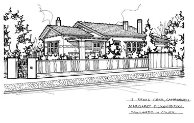 Drawing (series) - Architectural drawing, 11 Aroha Crescent, Camberwell, 2002