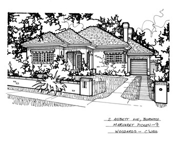 Drawing (series) - Architectural drawing, 2 Aisbett Avenue, Burwood, 2002