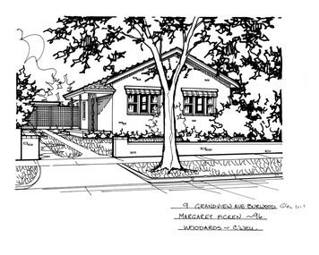 Drawing (series) - Architectural drawing, 9 Grandview Avenue, Burwood, 1996