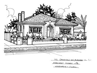 Drawing (series) - Architectural drawing, 32 Grandview Avenue, Burwood, 1996