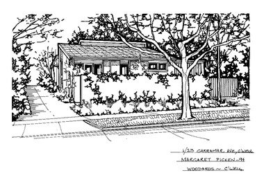 Drawing (series) - Architectural drawing, 1/23 Carramar Avenue, Camberwell, 1994