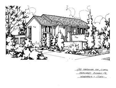 Drawing (series) - Architectural drawing, 1/29 Carramar Avenue, Camberwell, 1991