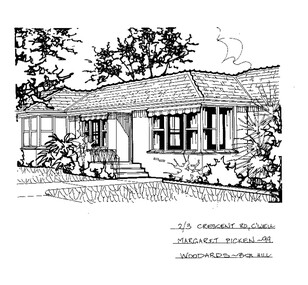 Drawing (series) - Architectural drawing, 2/3 Crescent Road, Camberwell, 1999