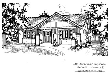 Drawing (series) - Architectural drawing, 40 Currajong Avenue, Camberwell, 1991