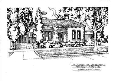 Drawing (series) - Architectural drawing, 17 Derby Street, Camberwell, 1990