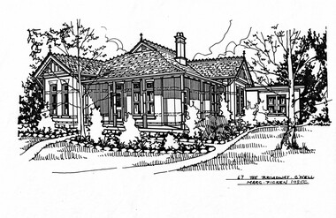 Drawing (series) - Architectural drawing, 67 Broadway, Camberwell, 1985