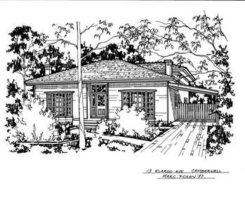 Drawing (series) - Architectural drawing, 13 Elaroo Avenue, Camberwell, 1987