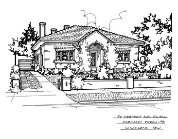 Drawing (series) - Architectural drawing, 50 Fairmont Avenue, Camberwell, 1993