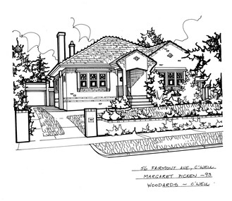 Drawing (series) - Architectural drawing, 56 Fairmont Avenue, Camberwell, 1993
