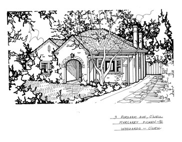 Drawing (series) - Architectural drawing, 3 Fordham Avenue, Camberwell, 1992