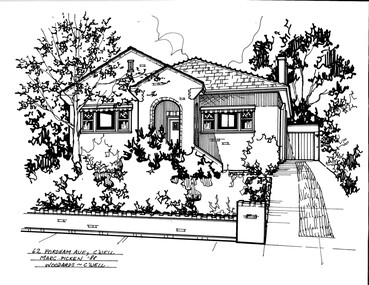 Drawing (series) - Architectural drawing, 62 Fordham Avenue, Camberwell, 1988